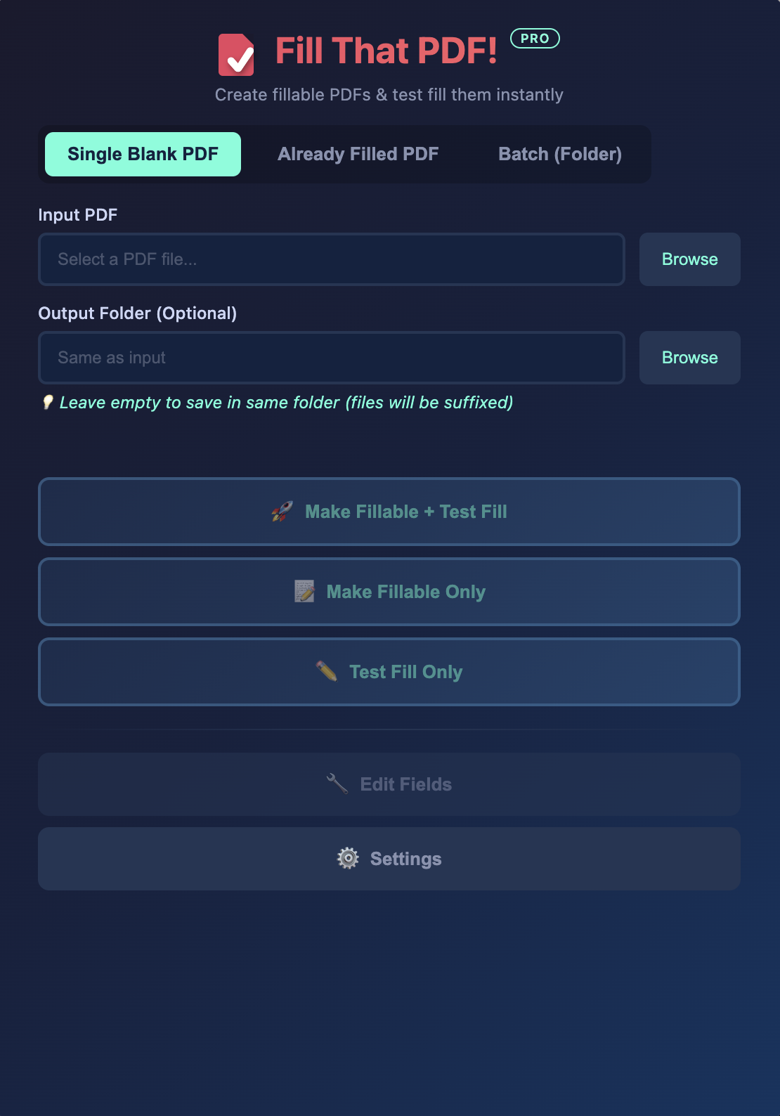 FillThatPDF Application